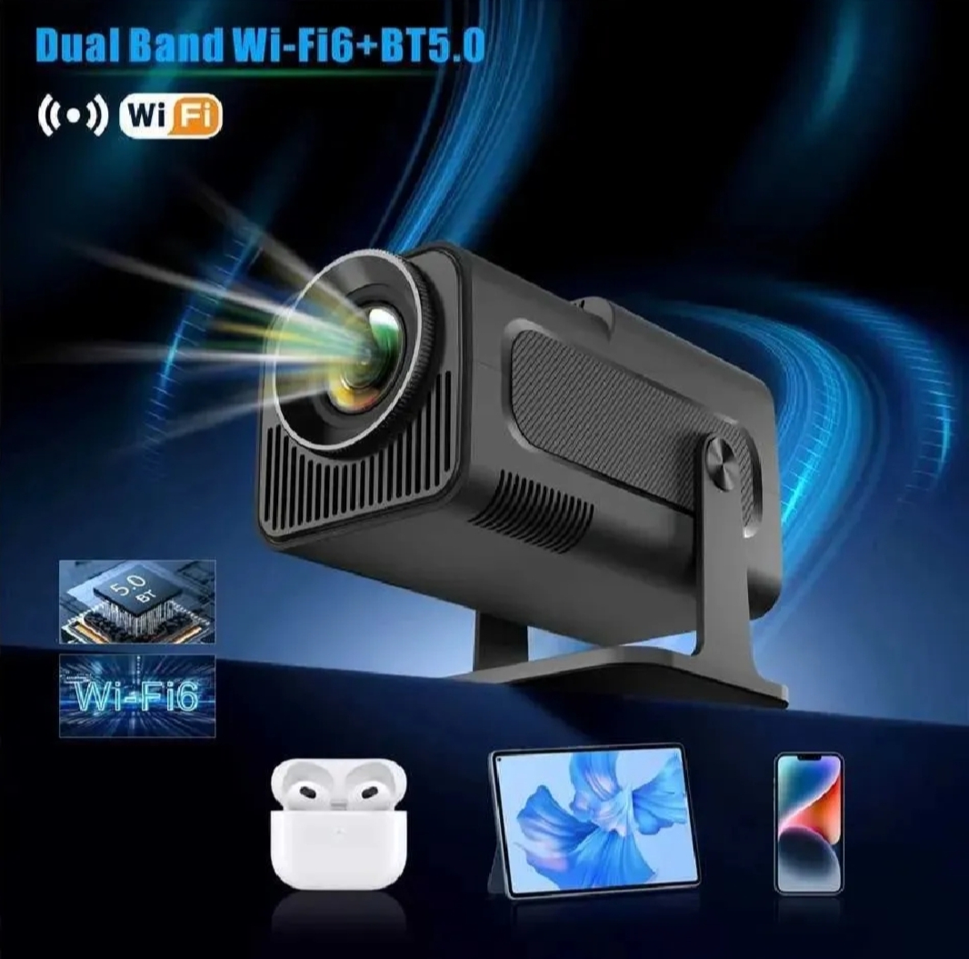 Dual band WiFi 6 and Bluetooth 5.0 projector